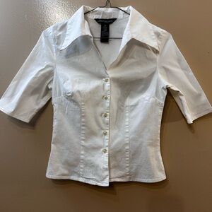 jonathan martin White Short-Sleeve Button Down Shirt